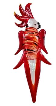 Orchideenstab Kakadu mit geschl. Flügeln (transp.-rot, normale Ausf.)